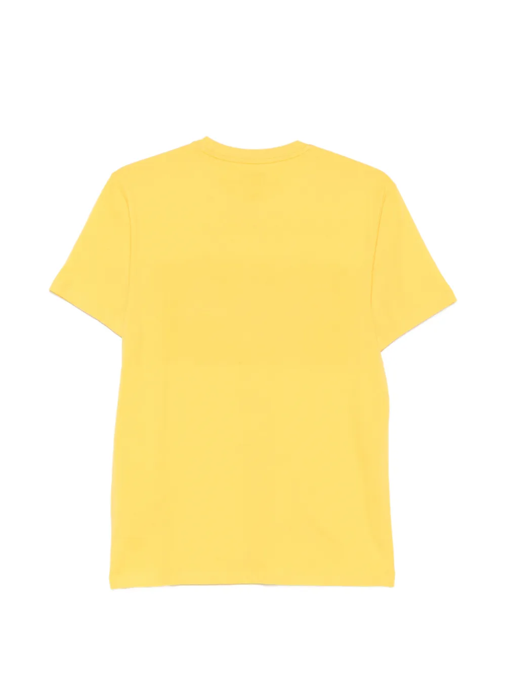Blauer T-shirt met logoprint Geel