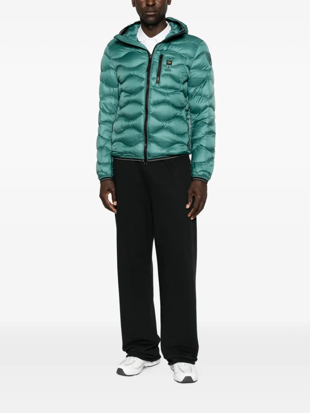 Blauer Gevoerd jack met capuchon Groen