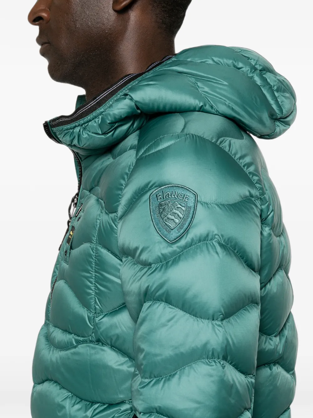 Blauer Gevoerd jack met capuchon Groen