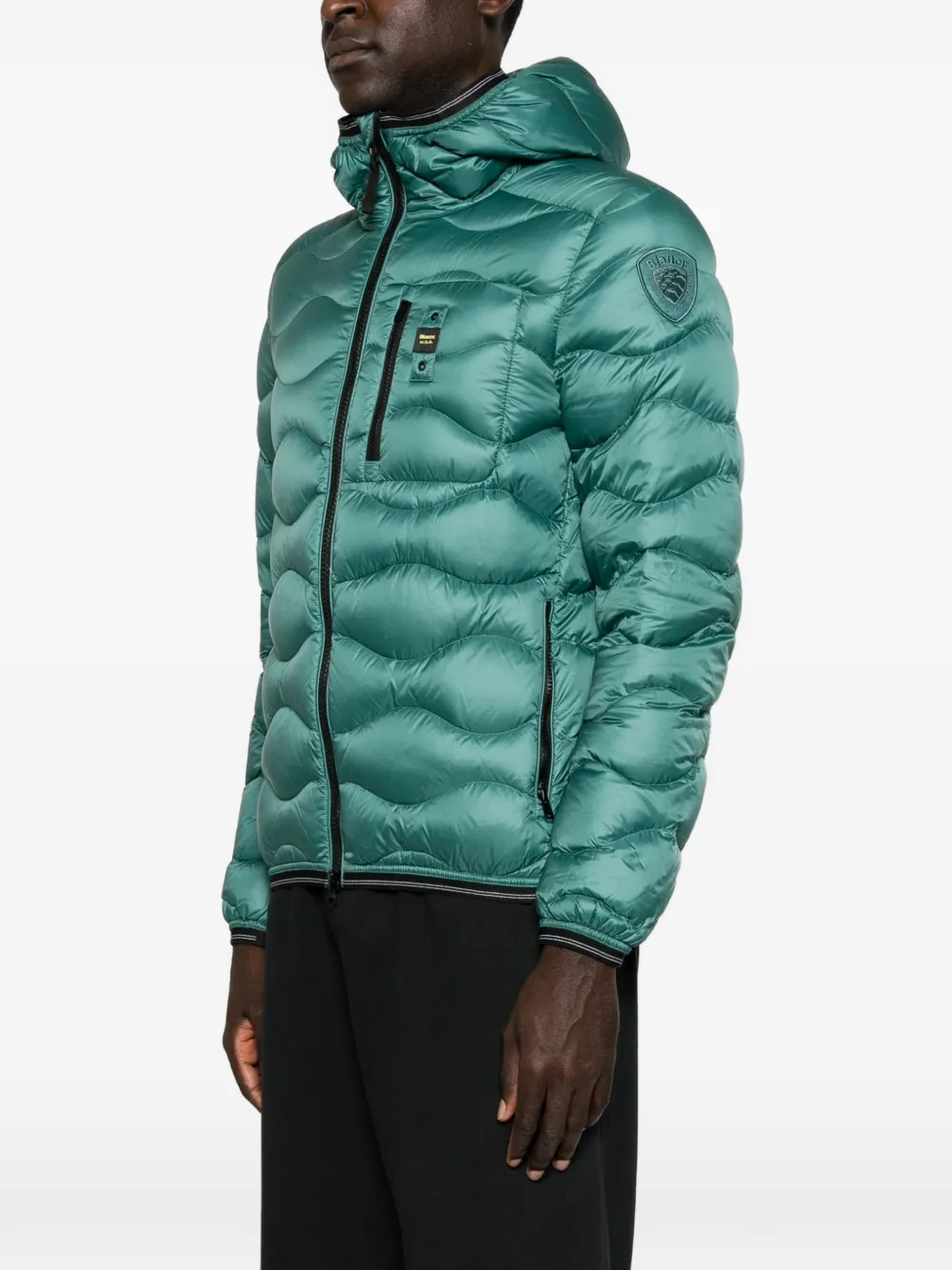 Blauer Gevoerd jack met capuchon Groen
