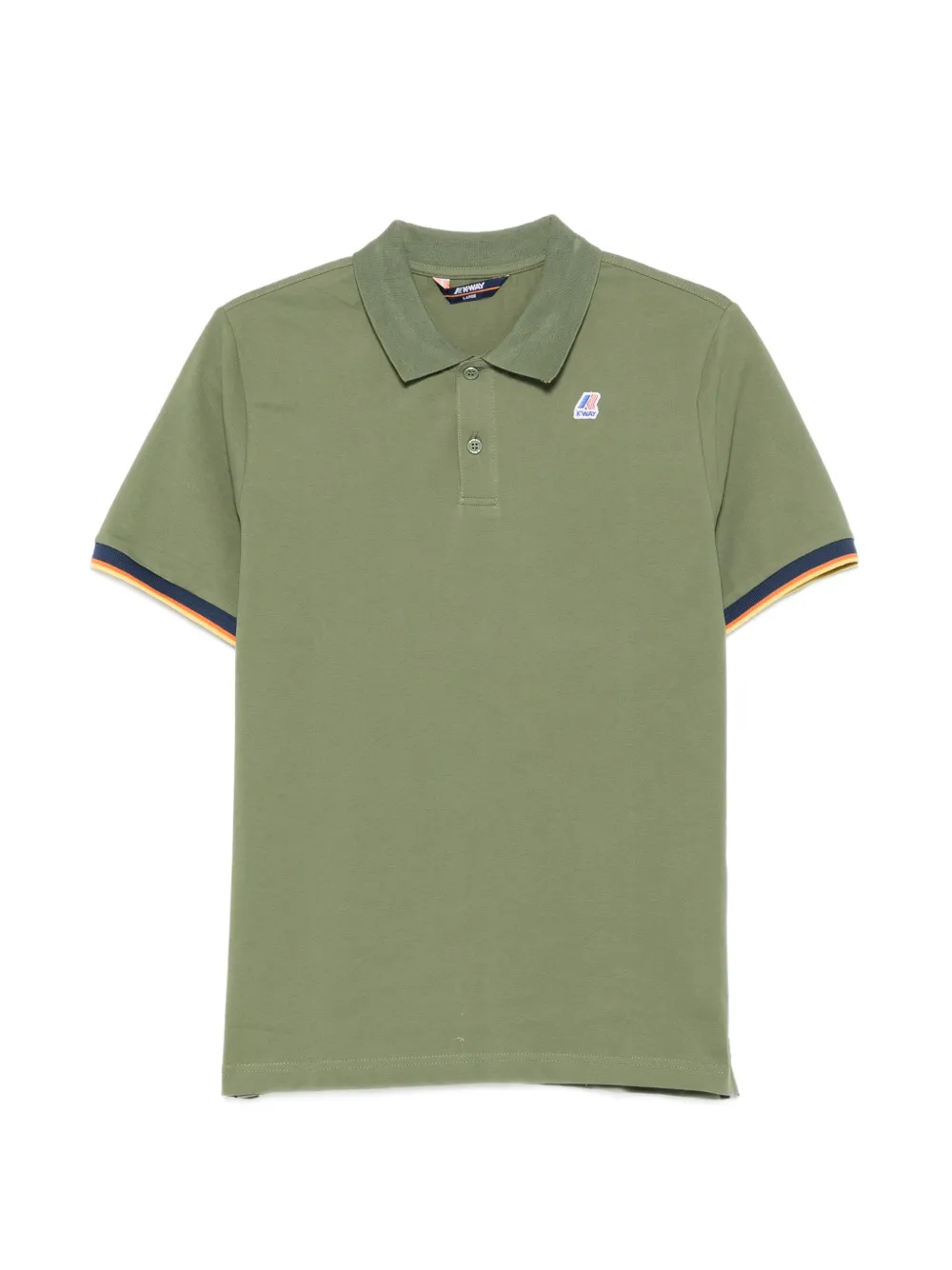 K-way Vincent Logo-patch Striped-trim Polo Shirt In Green