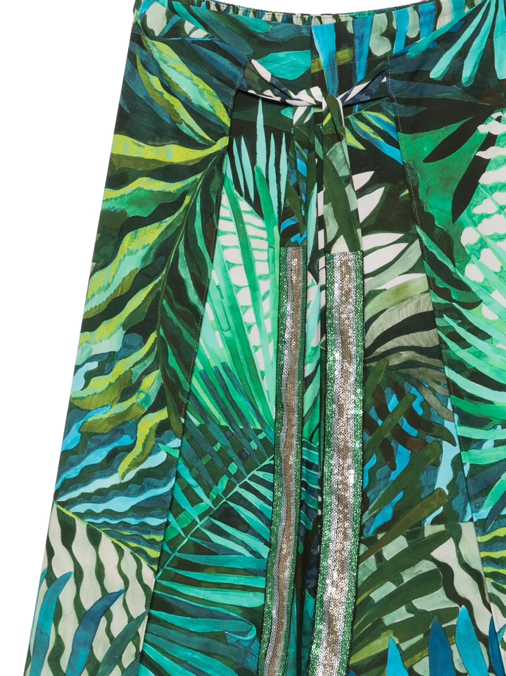 Hanita Broek met tropische print Groen