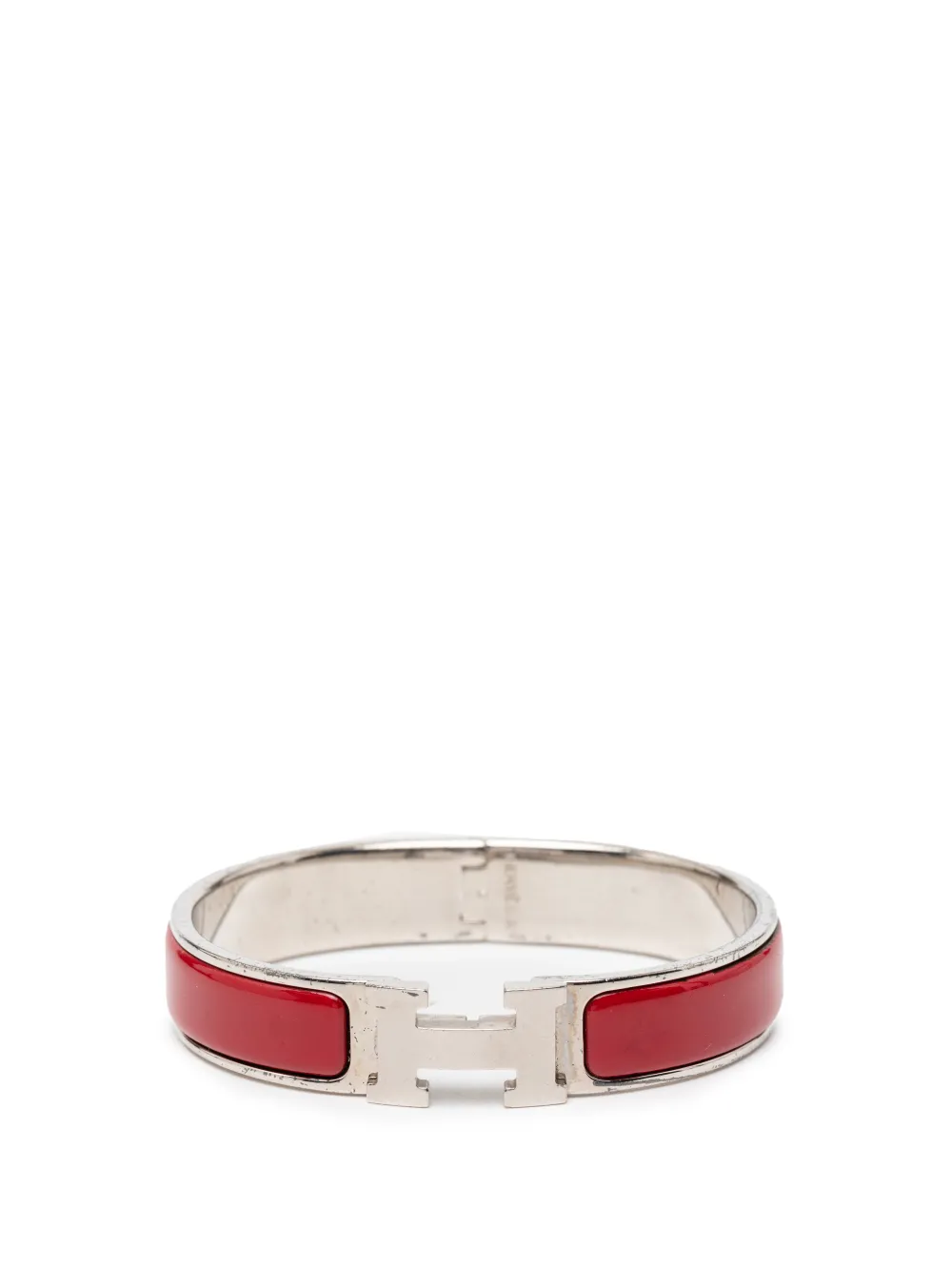 Hermès Pre-Owned Bracciale rigido stretto Clic H PM con design smaltato 2010-2025 - Rosso