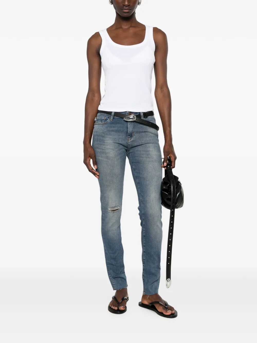  Love Moschino Vaqueros Con Efecto Envejecido - Azul 