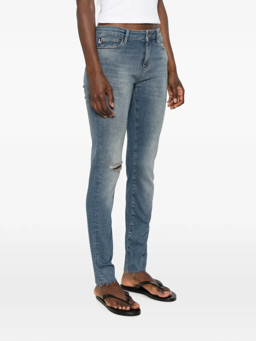  Love Moschino Vaqueros Con Efecto Envejecido - Azul 