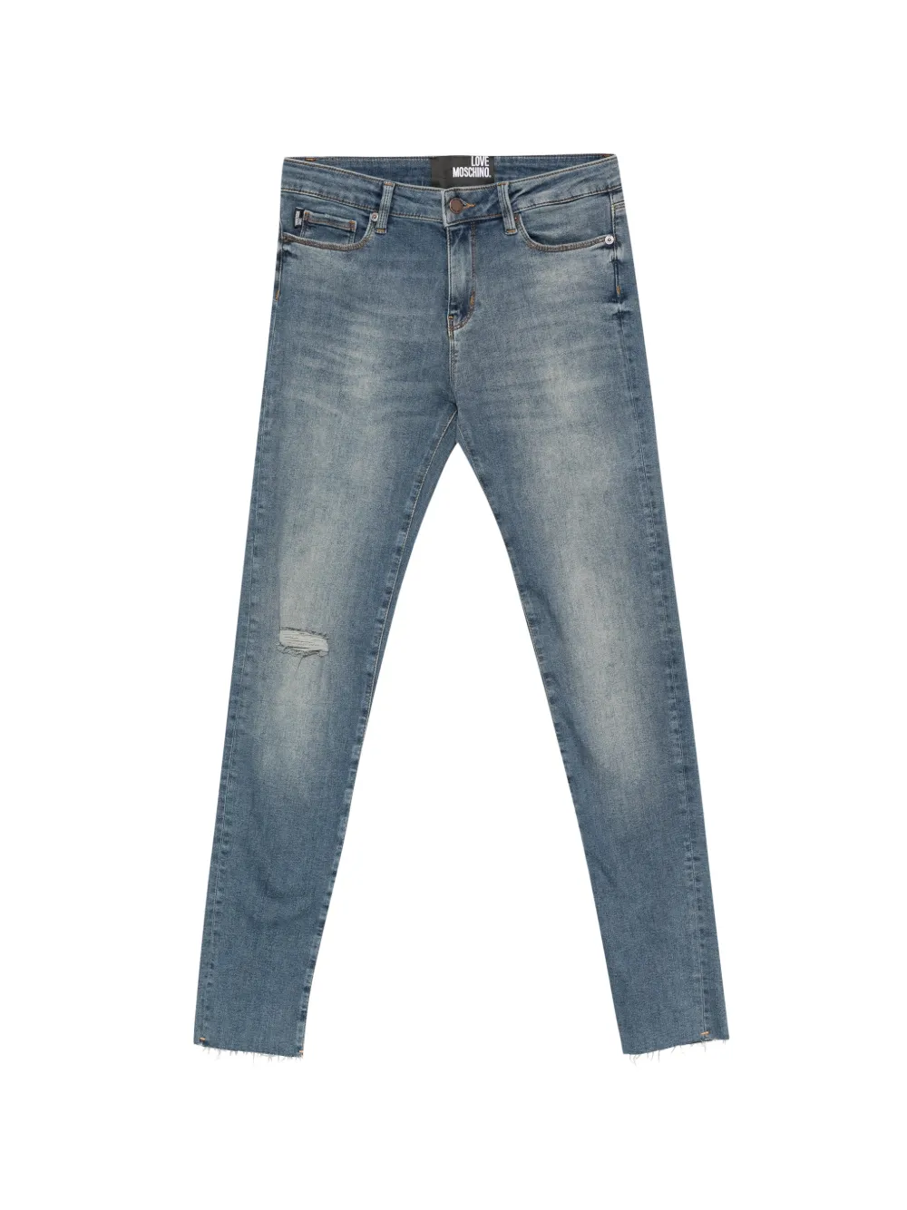 Love Moschino Jeans im Distressed-Look - Blau