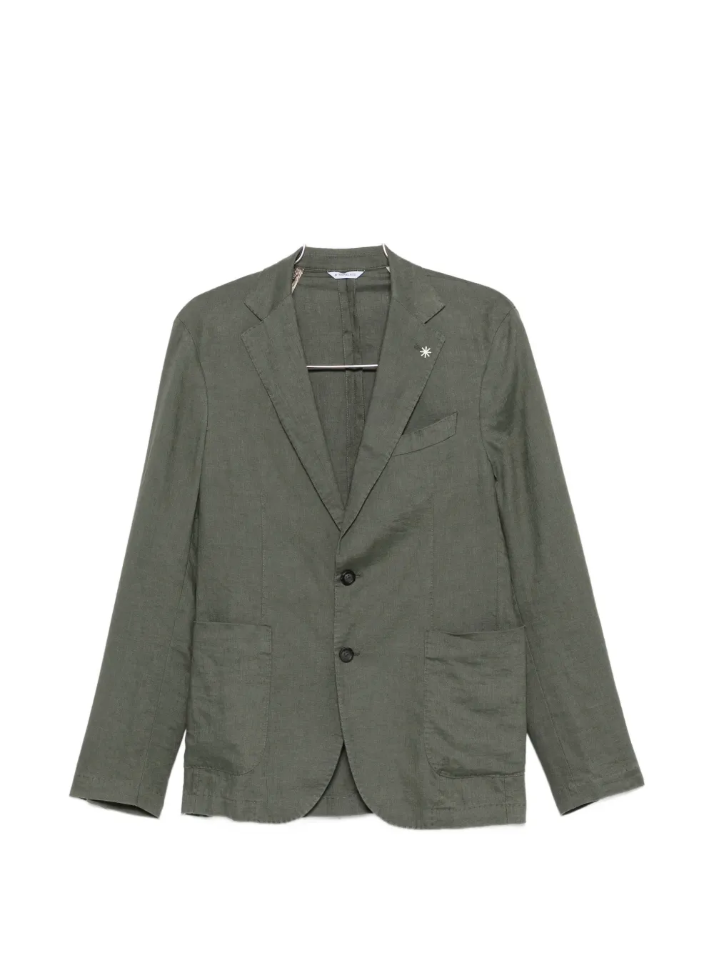 Manuel Ritz notched-lapel single-breasted linen suit - Verde
