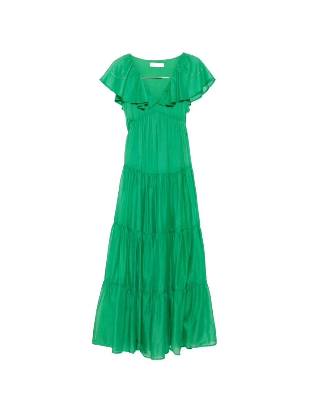 kaos ruffled tiered maxi dress - Green