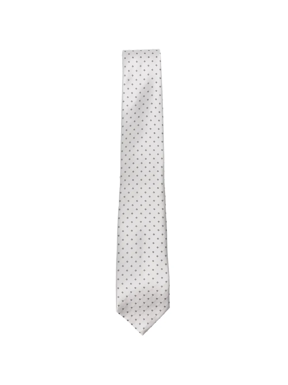 Emporio Armani Geometrisch gemusterte Krawatte mit Satin-Finish - Grau