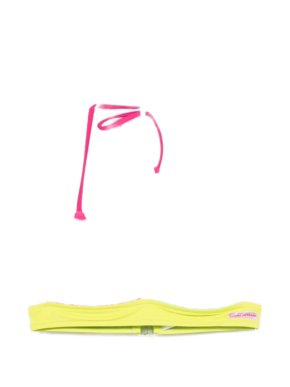 Chiara Ferragni Colour-block Bikini Top In Pink