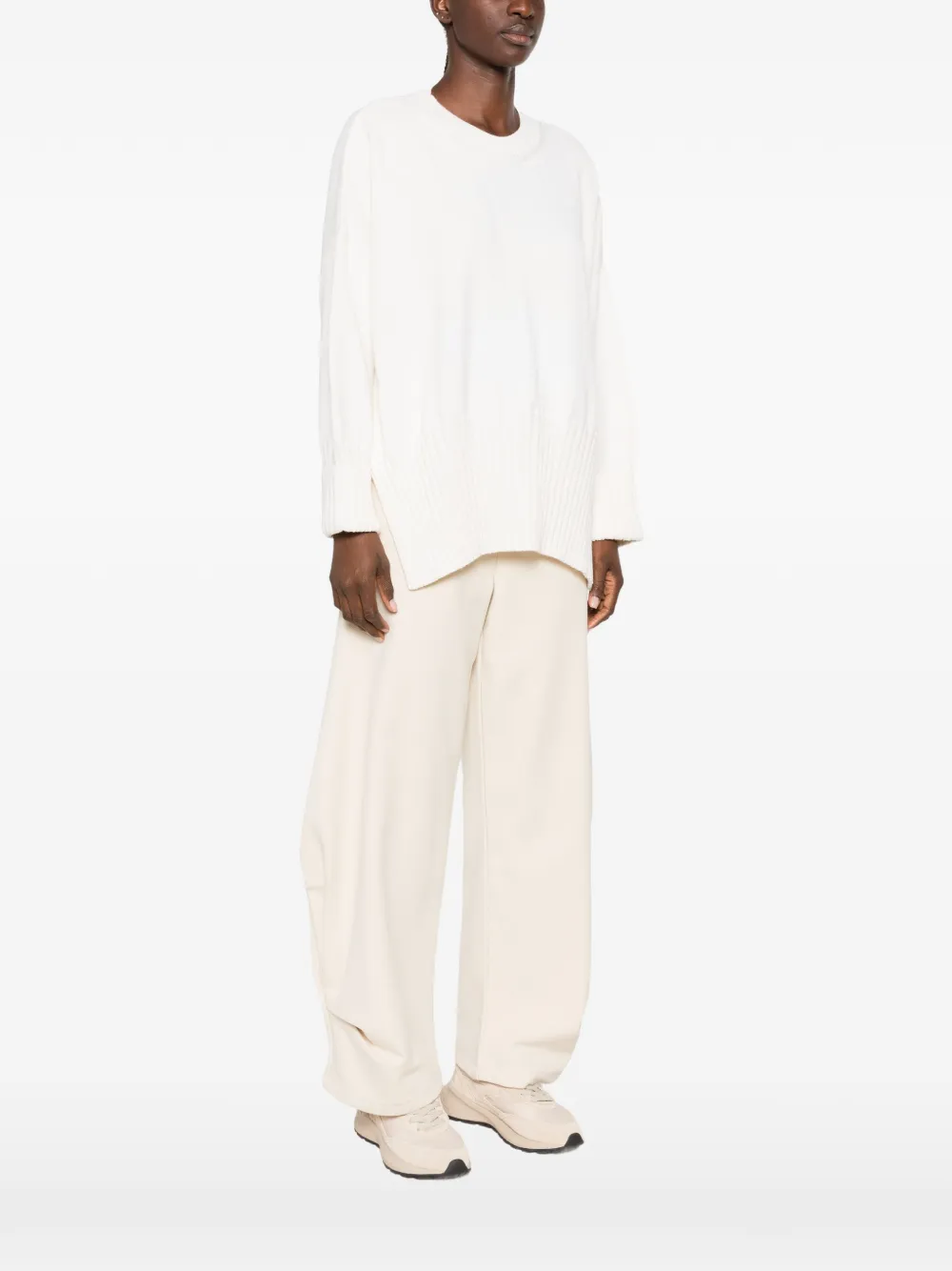 Akep ribbed-knit crew-neck sweater Wit