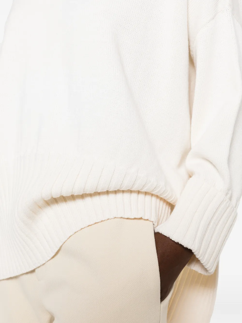 Akep ribbed-knit crew-neck sweater Wit