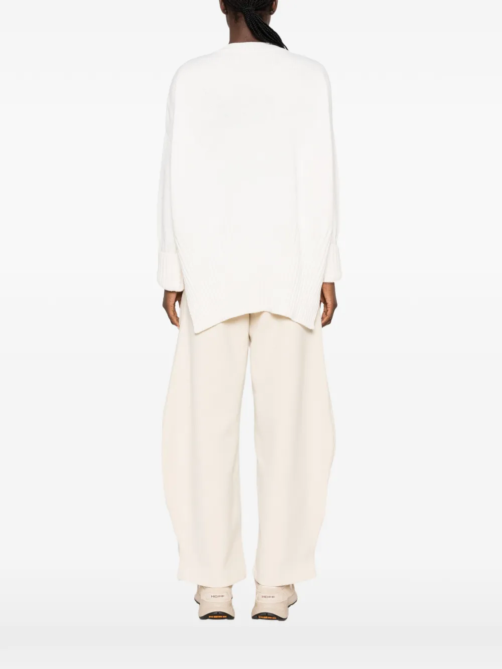 Akep ribbed-knit crew-neck sweater Wit