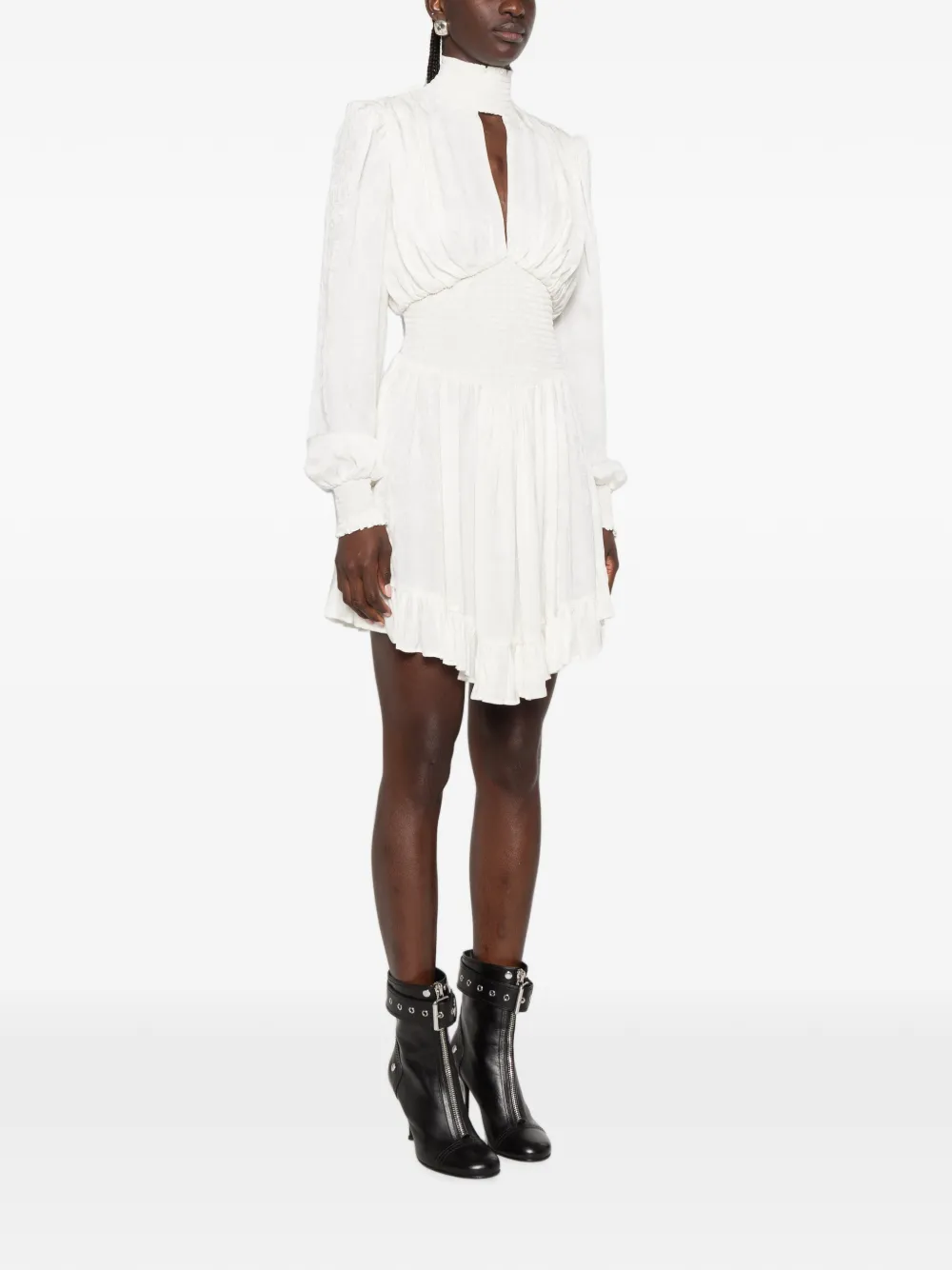 Versace Jeans Couture Mini-jurk met lange mouwen Wit