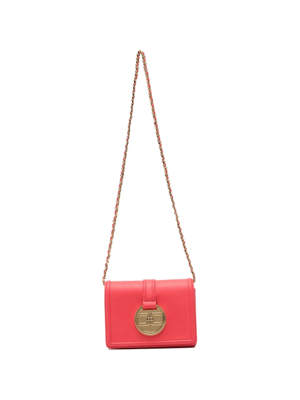 Elisabetta Franchi Borsa a spalla con placca logo - Rosa
