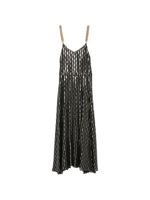 SIMONA CORSELLINI vestido largo con cadena estampada
