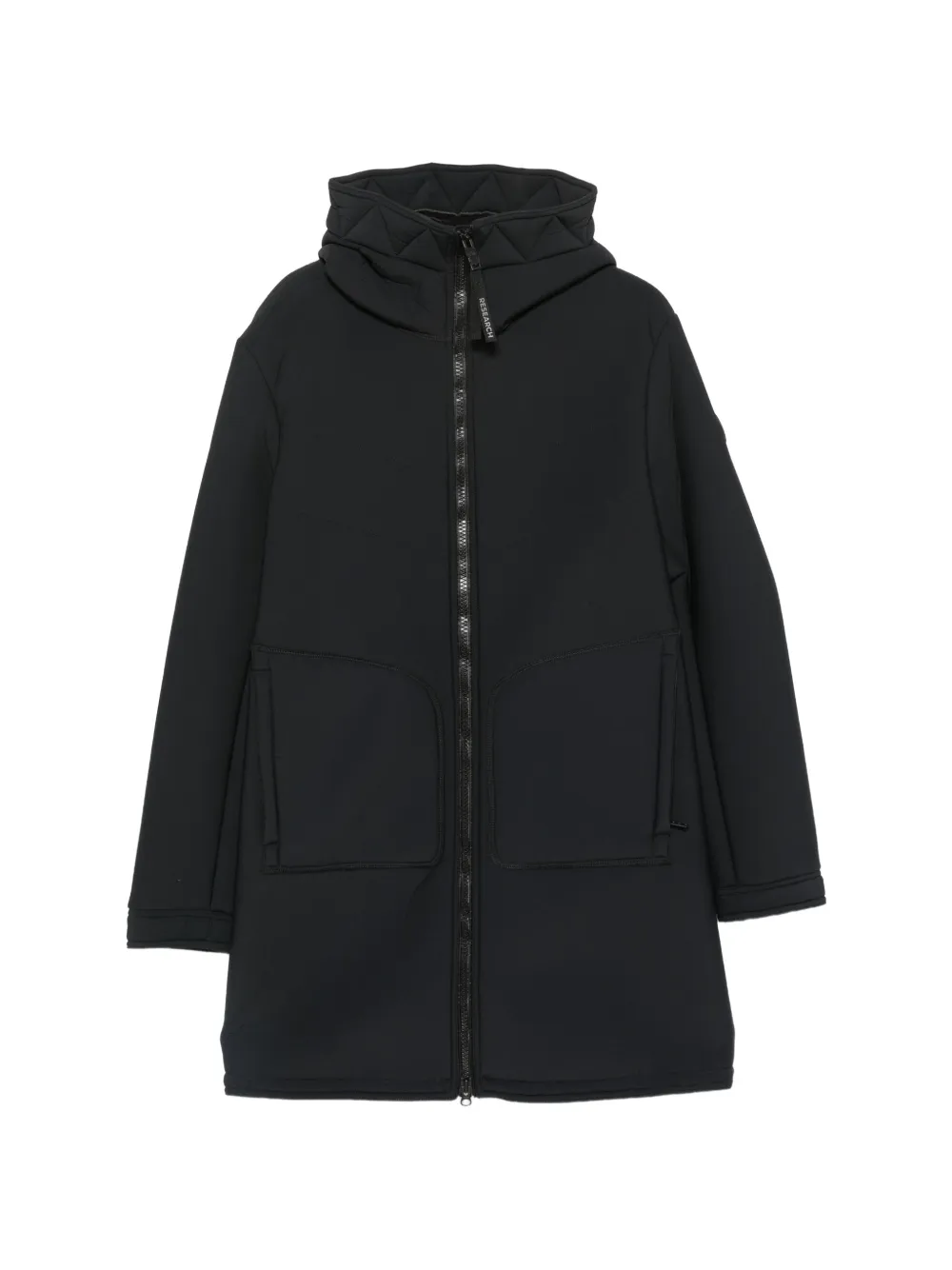 Colmar hooded quilted-trim coat - Black