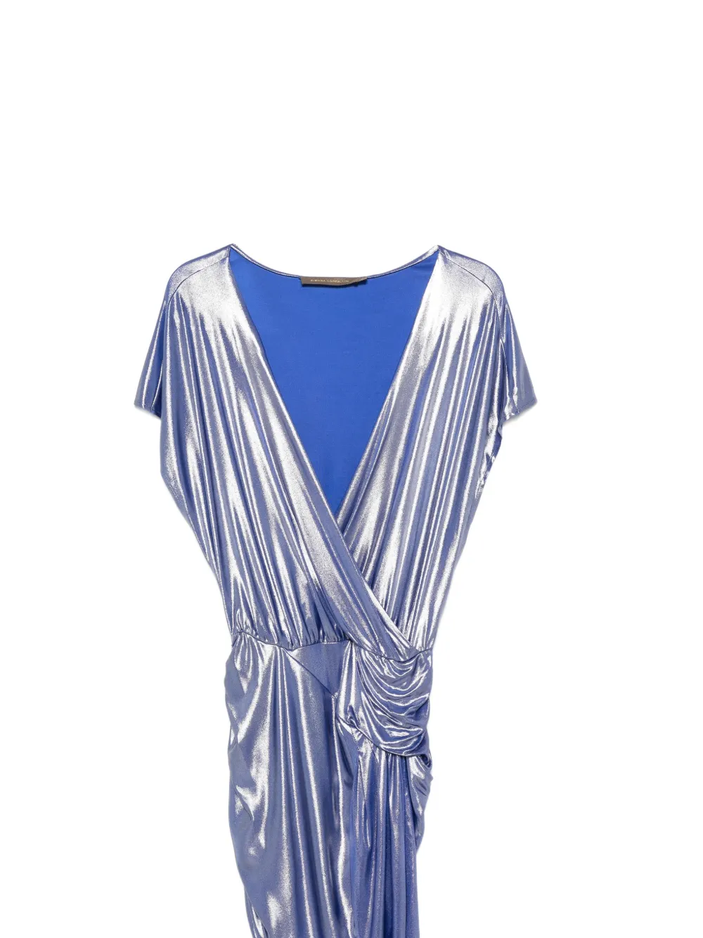 SIMONA CORSELLINI Mini-jurk met metallic-effect en ruches Blauw