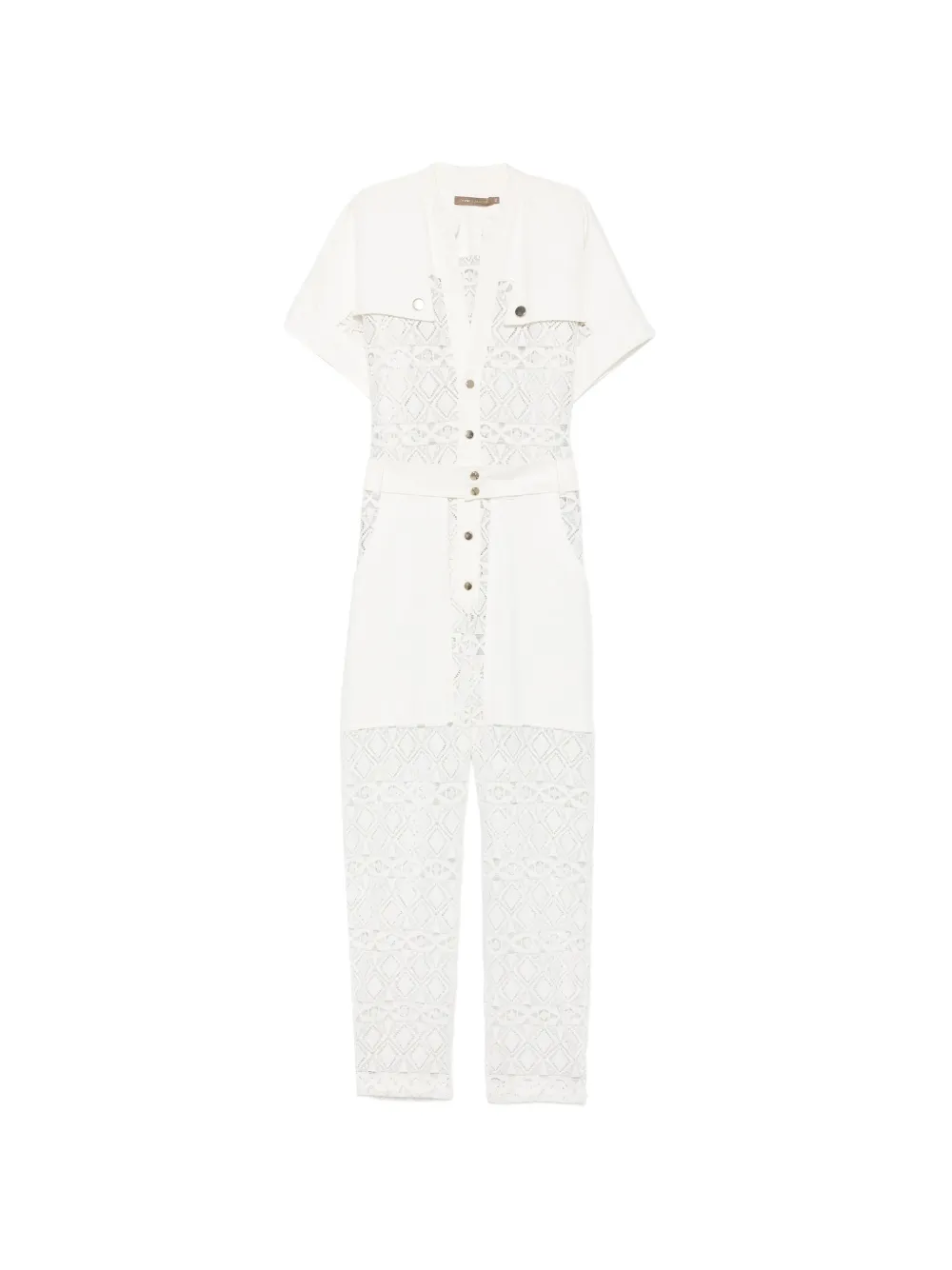 SIMONA CORSELLINI flower-lace jumpsuit - Bianco