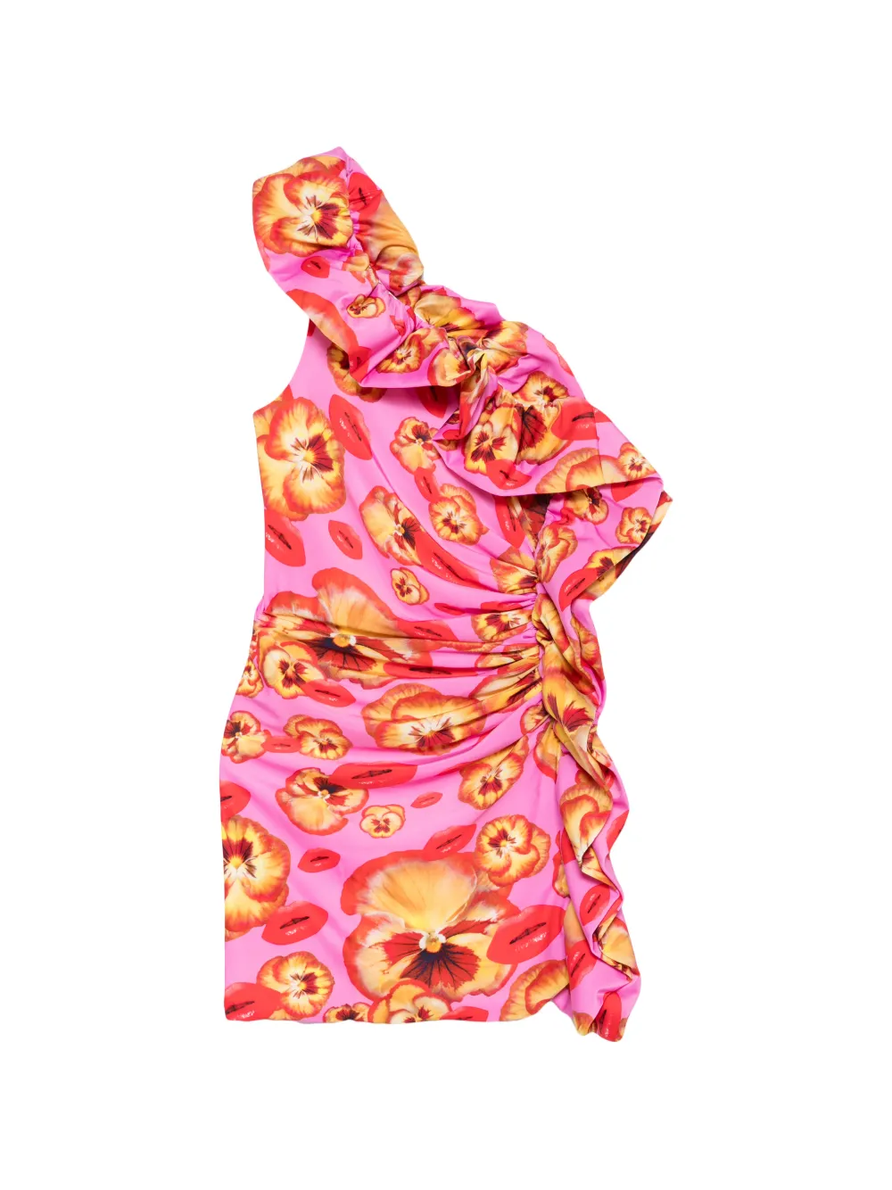 Amen floral-print ruffled mini dress - Rosa