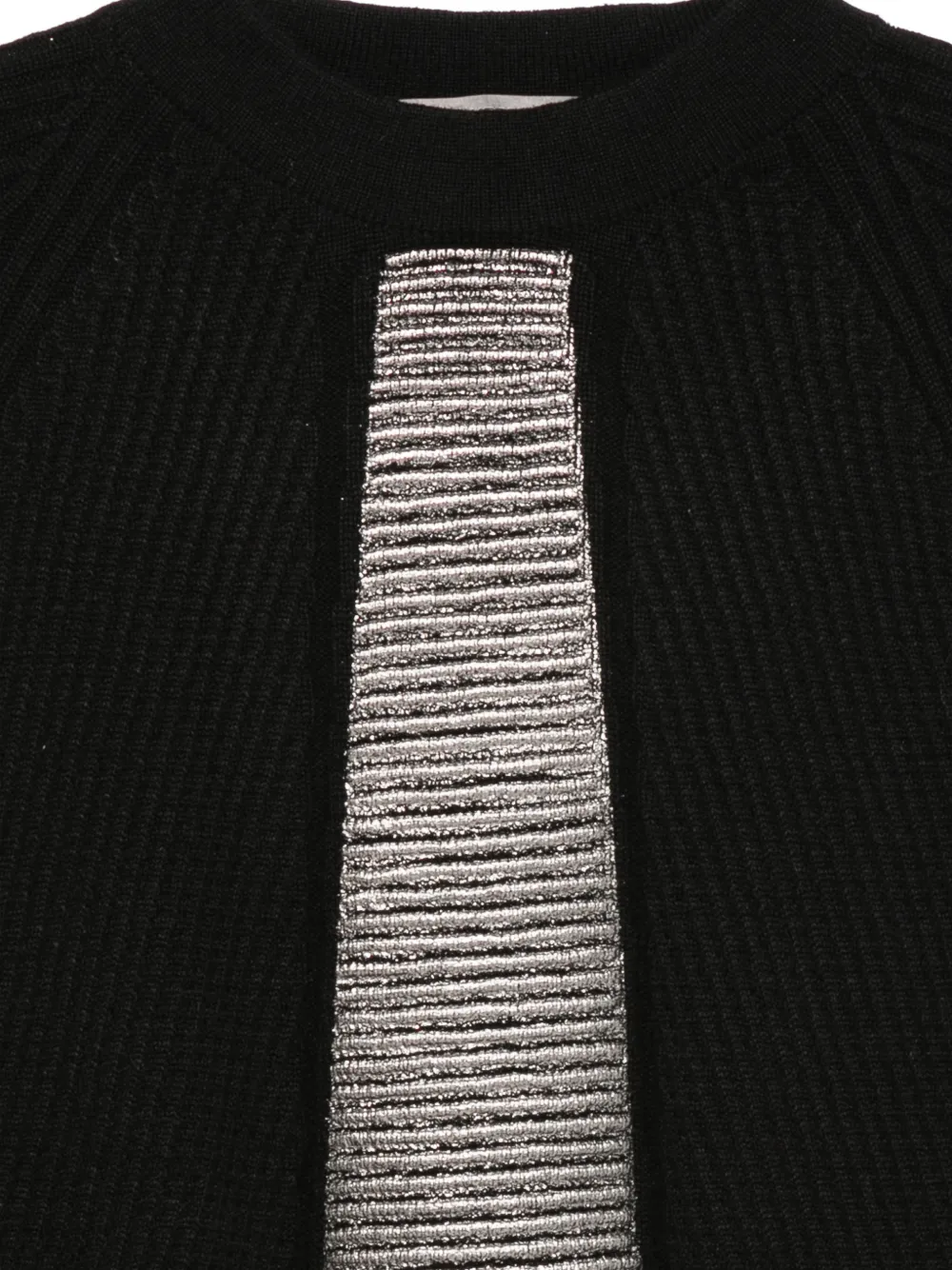 D.Exterior Ribgebreide trui met metallic vlak Zwart