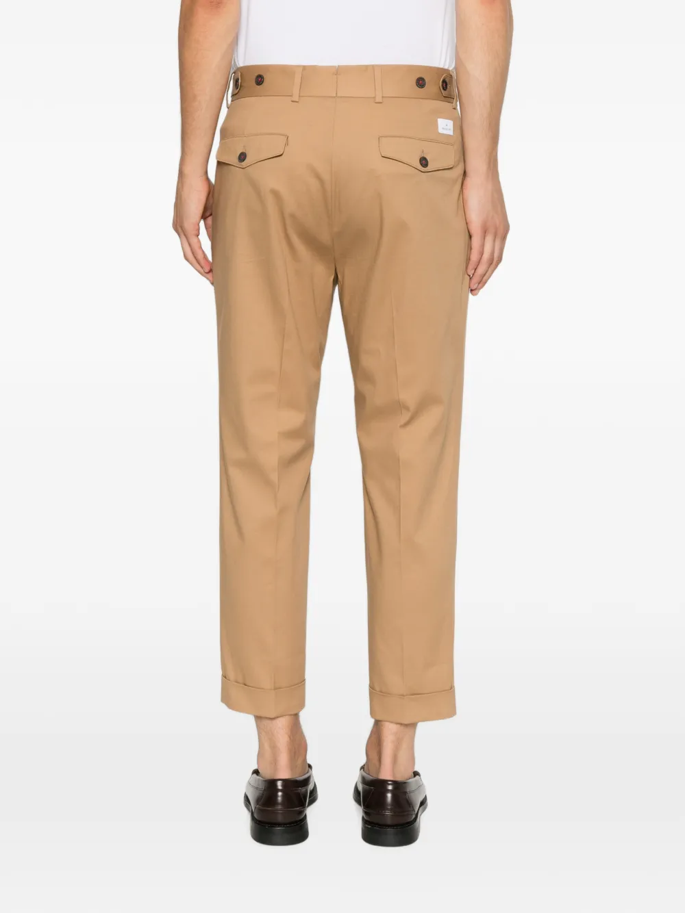 Manuel Ritz Geplooide broek met omgeslagen pijpen Beige