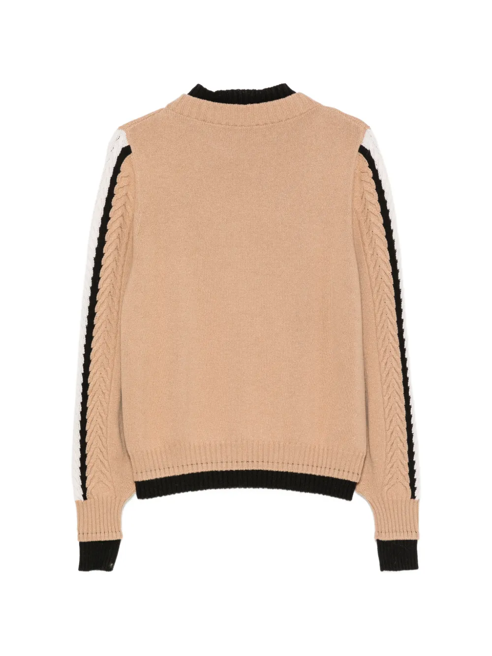 D.Exterior Kabelgebreide trui met zijstreep Beige