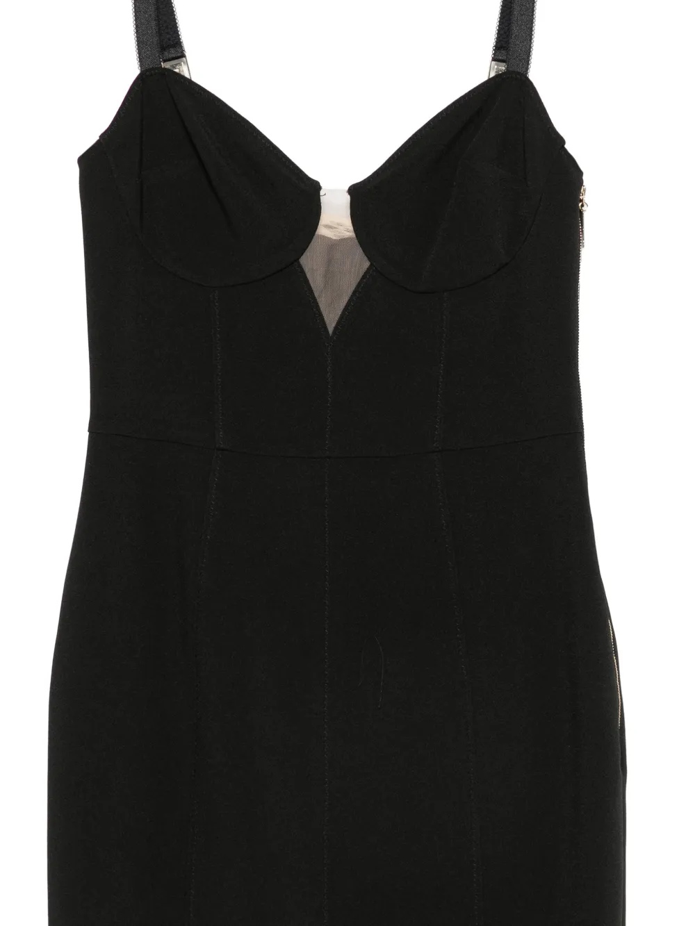 Elisabetta Franchi Mini-jurk met sweetheart hals en veters Zwart
