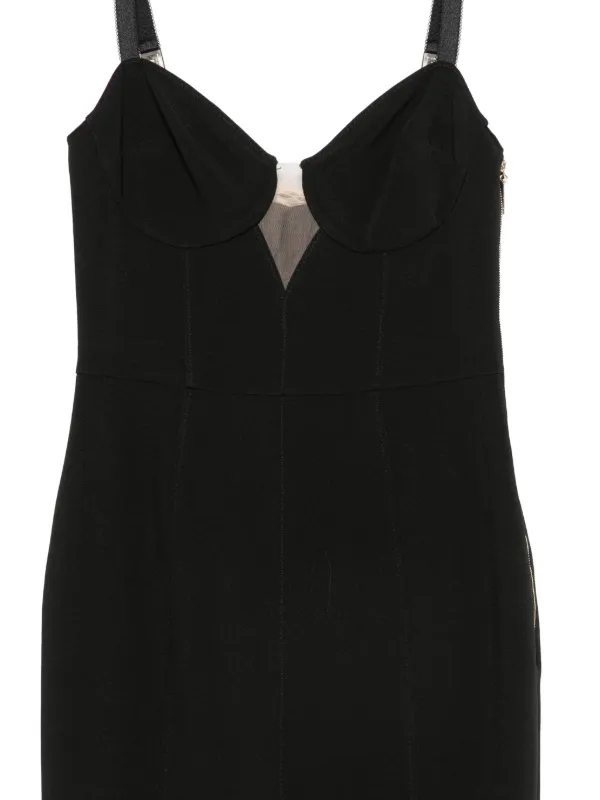 elisabetta franchi black mini dress Elisabetta Franchi Pleated Mini Dress | Black