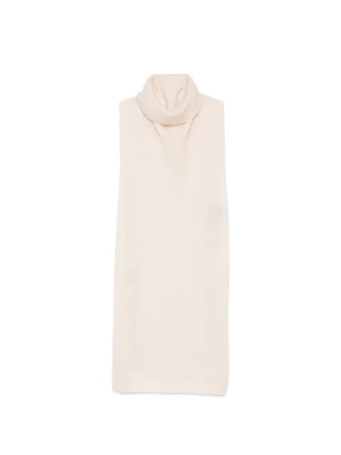 D.Exterior roll-neck sleeveless midi dress