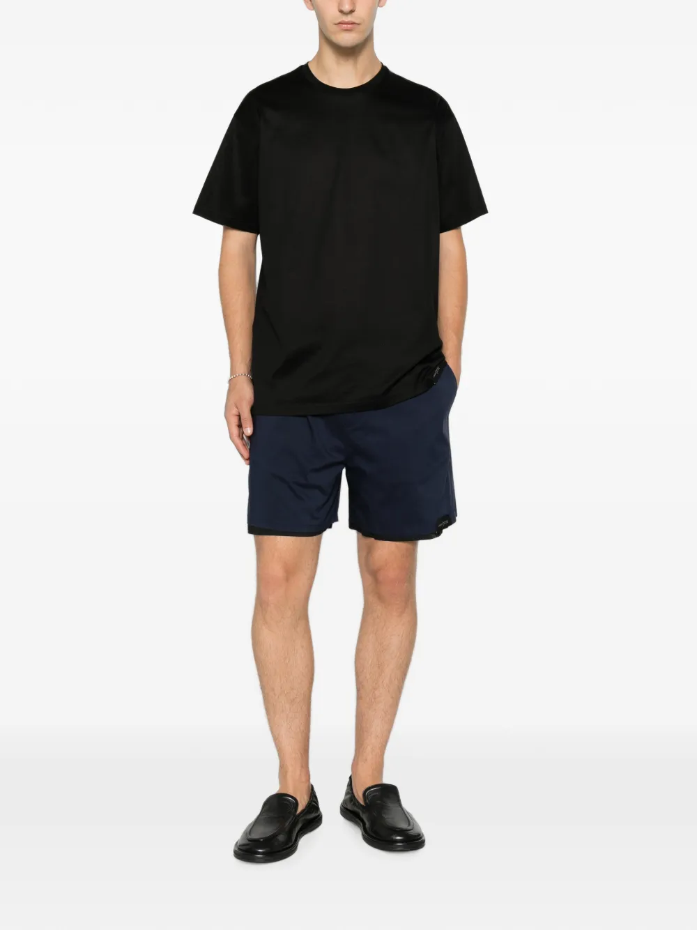 Low Brand Shorts met logopatch Blauw