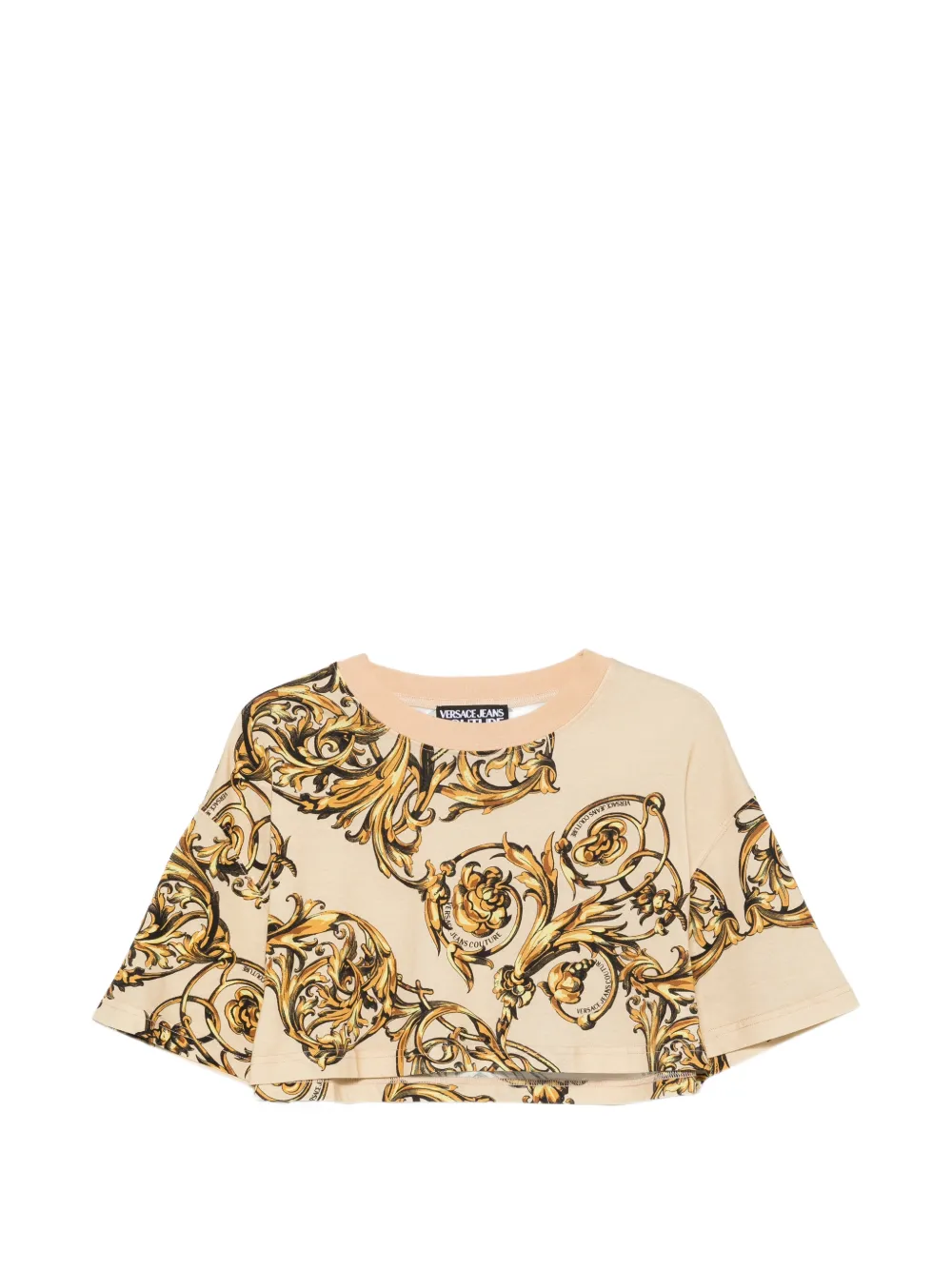 Versace Jeans Couture baroque-print T-shirt - Nude