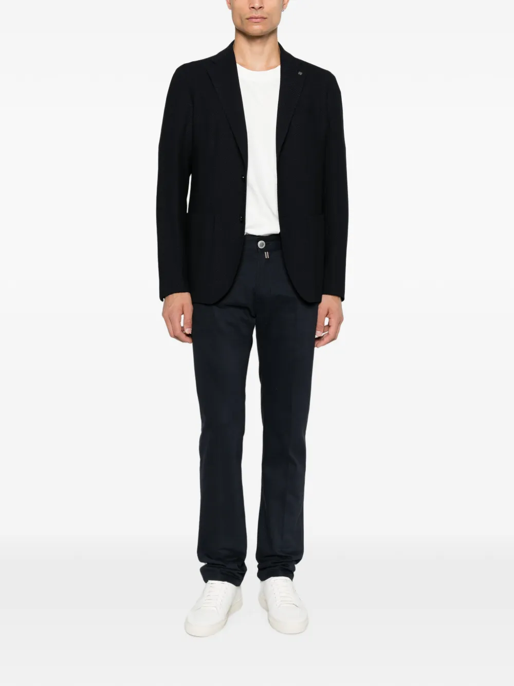 Tagliatore Blazer met enkele rij knopen en puntige revers Blauw
