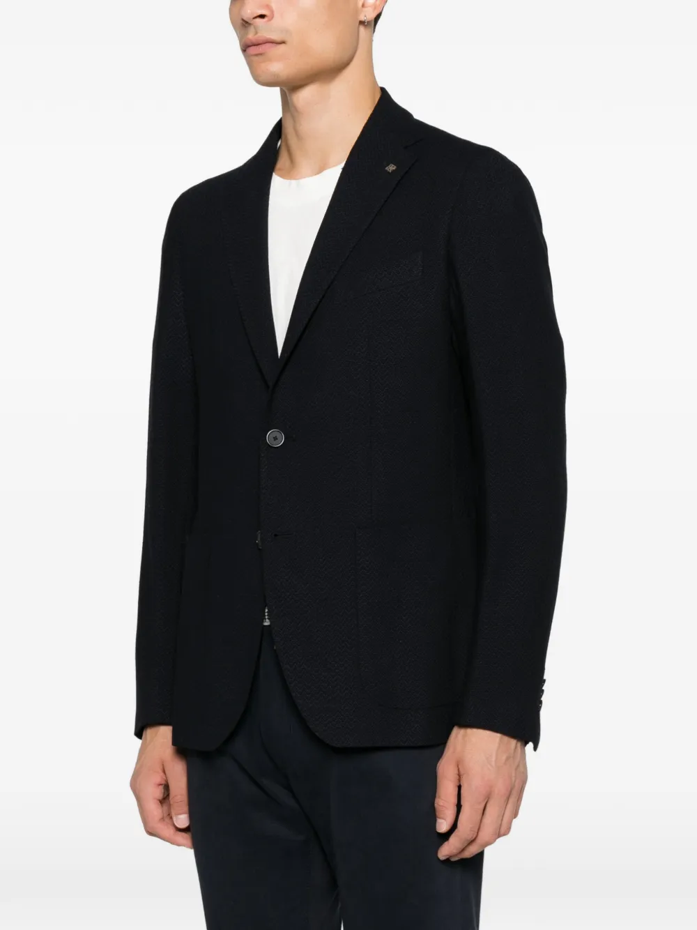 Tagliatore Blazer met enkele rij knopen en puntige revers Blauw