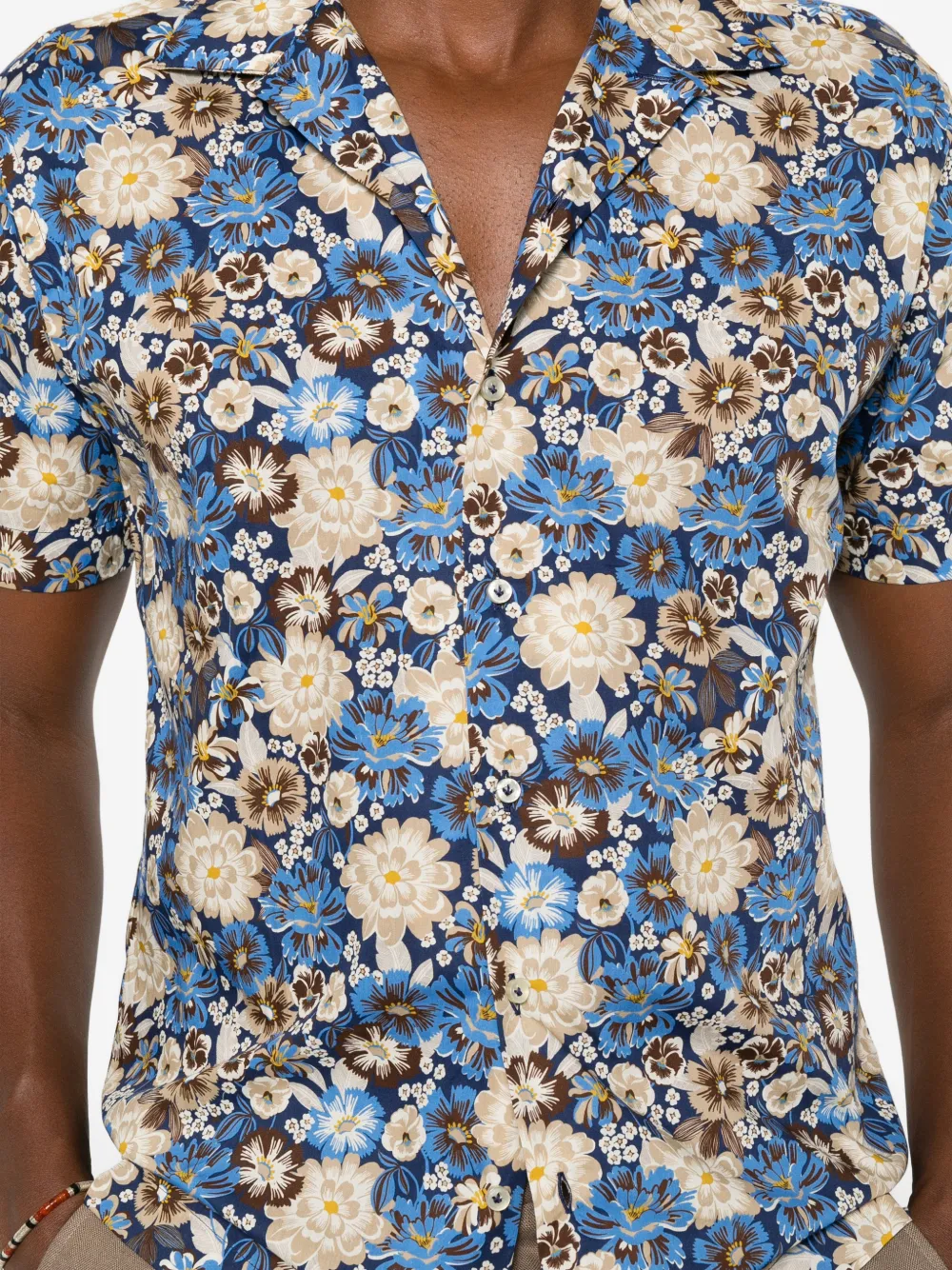 Brian Dales Overhemd met bloemenprint Blauw