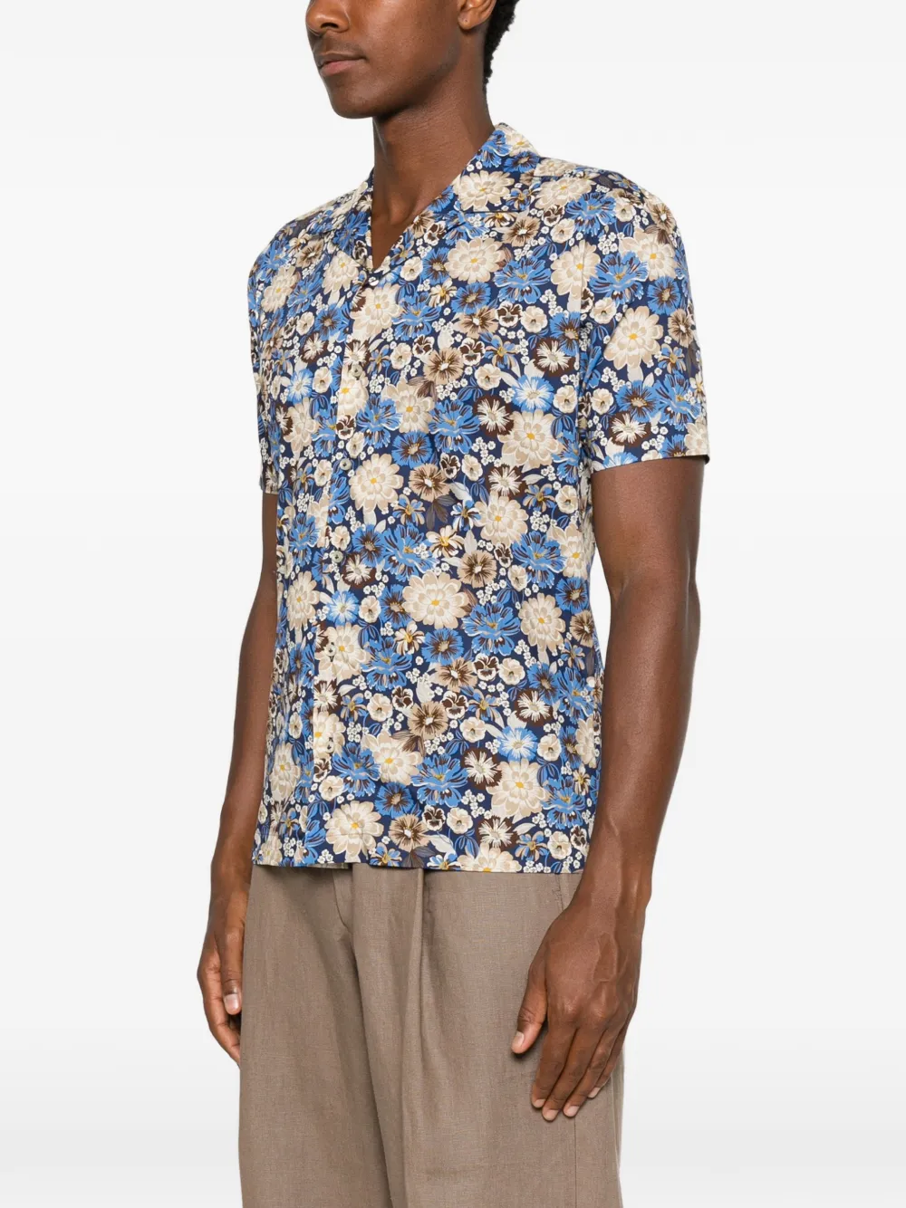 Brian Dales Overhemd met bloemenprint Blauw