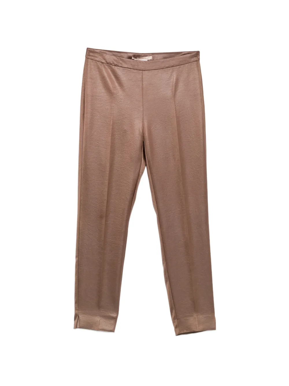 Pennyblack Pagaia satin-finish pressed-crease trousers - Marrone