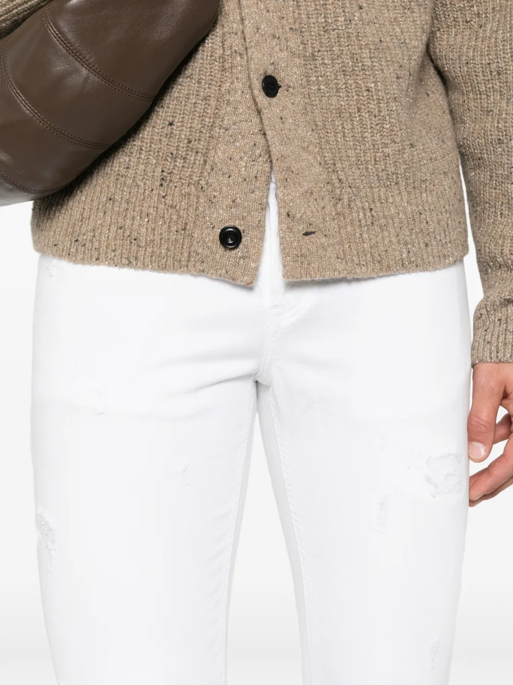 DONDUP Gerafelde jeans Wit
