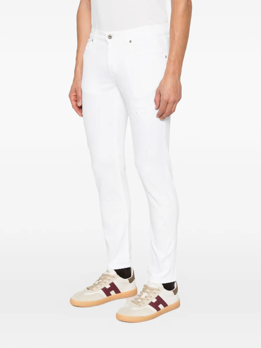 DONDUP Gerafelde jeans Wit