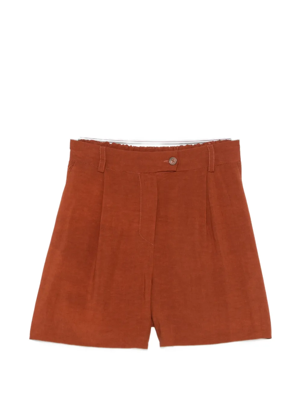 kaos pleated high-waisted shorts - Brown