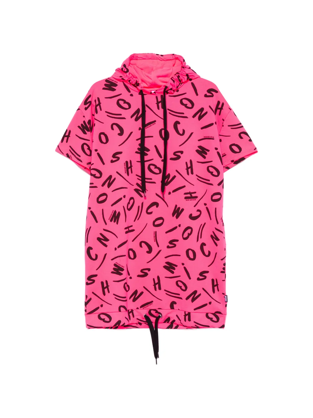Moschino logo-print hooded mini dress - Rosa