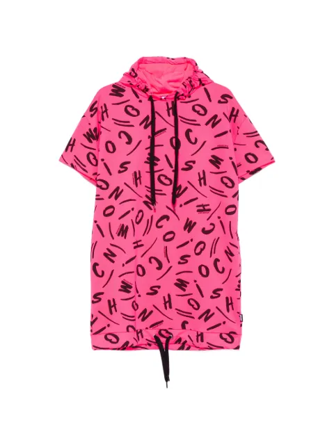 Moschino vestido corto con capucha y logo estampado