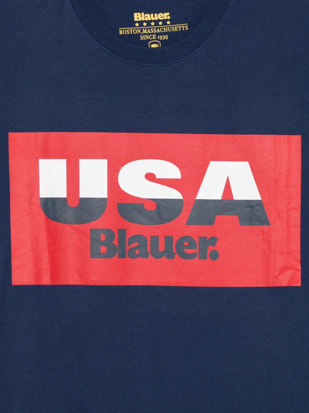 Blauer Katoenen T-shirt met logoprint Blauw