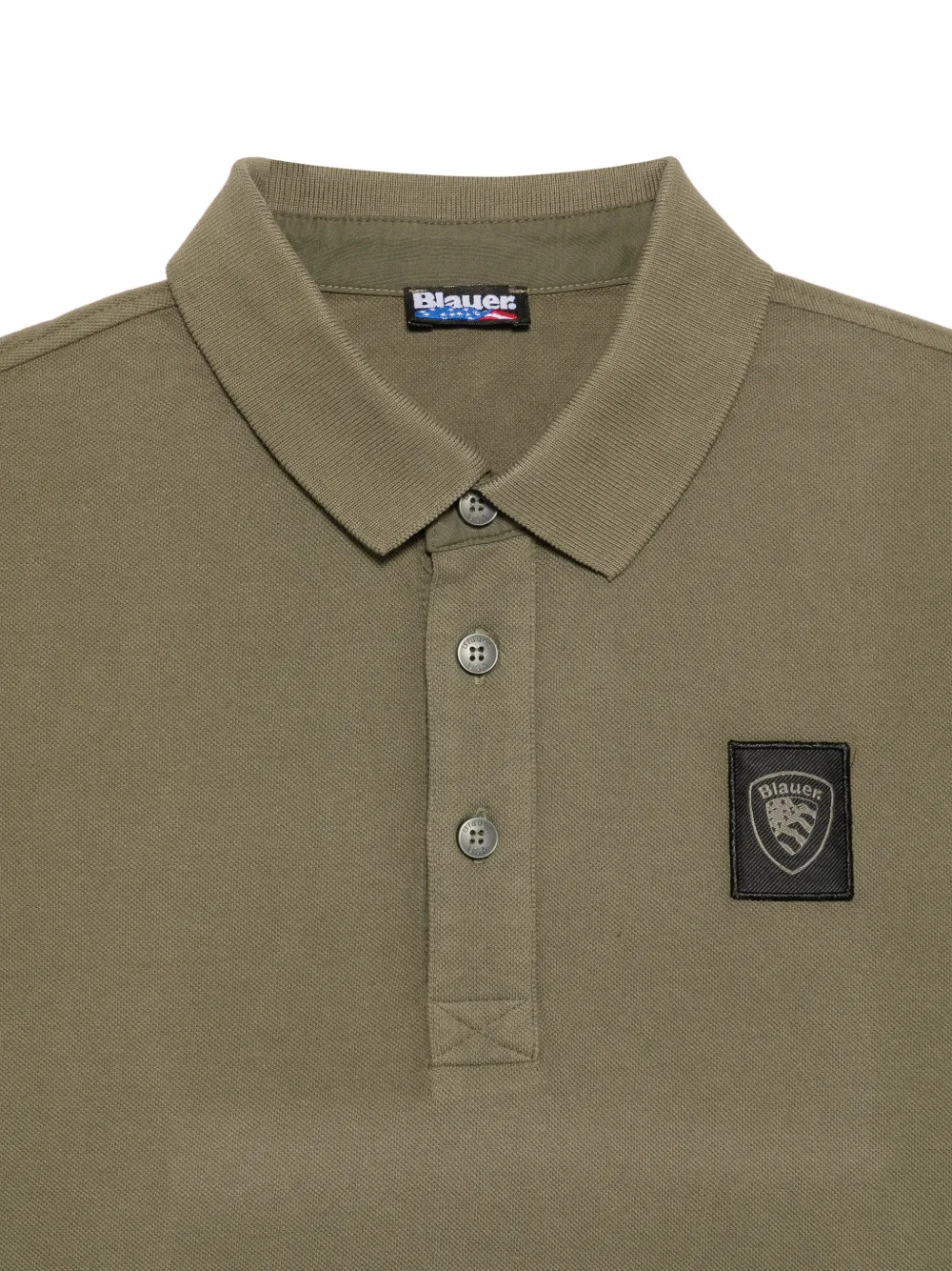 Blauer Poloshirt met logopatch Groen