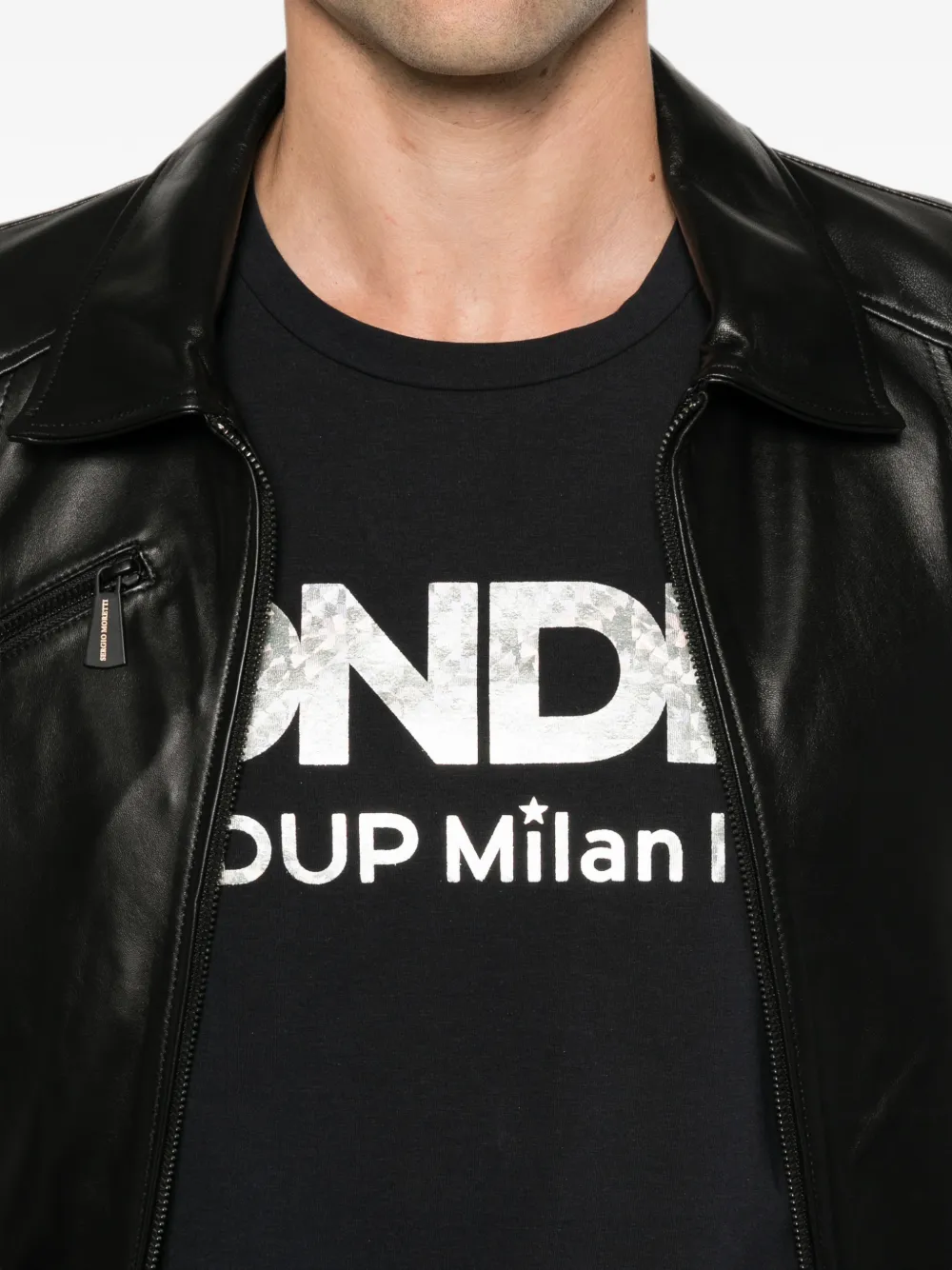 DONDUP Katoenen T-shirt met logoprint Zwart