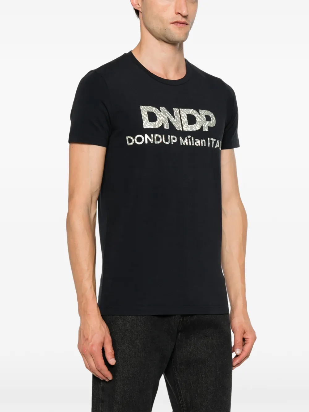 DONDUP Katoenen T-shirt met logoprint Zwart