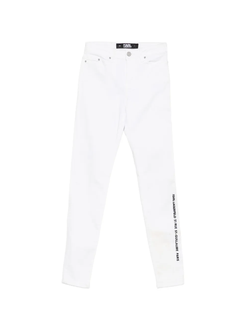 Karl Lagerfeld logo-print skinny jeans - Bianco