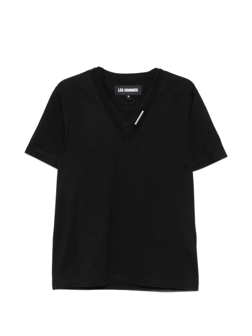 Les Hommes Urban logo-plaque V-neck T-shirt - Nero