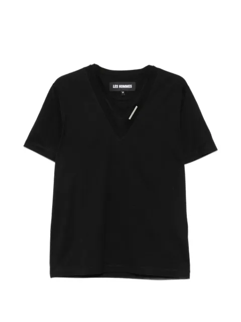 Les Hommes Urban logo-plaque V-neck T-shirt