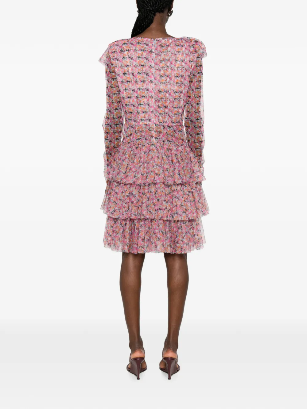 Philosophy Di Lorenzo Serafini Mini-jurk met bloemenprint en ruches Roze